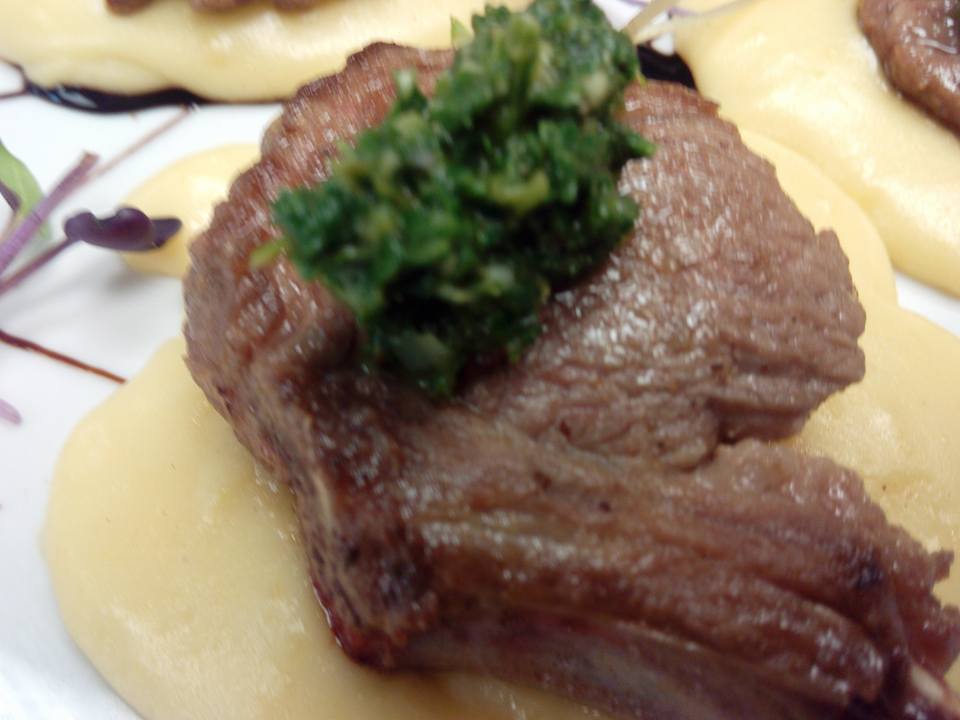 DIY Grilled Lamb Cutlets, creamy polenta, chimichurri4